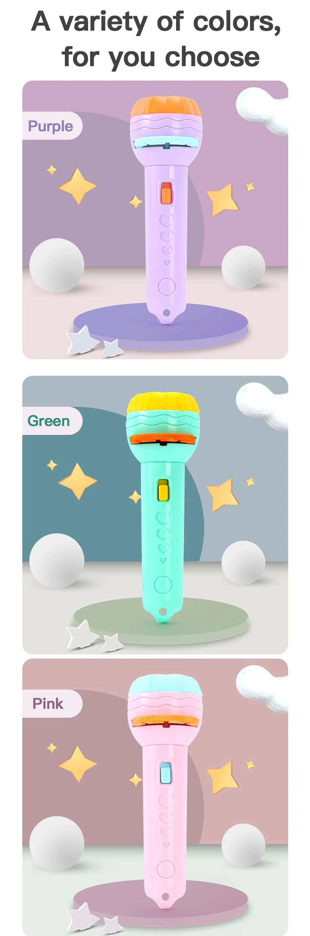 Flashlight Projector Torch Lamp Toy Cute Cartoon Creativity Toy Torch Lamp Flashlight Projector Toy Baby Sleeping Story Book