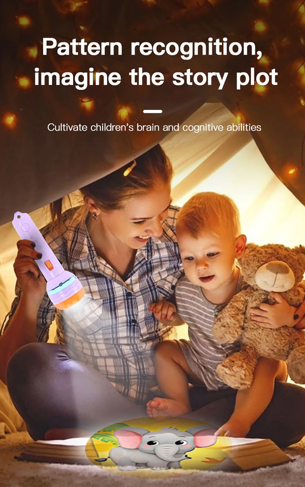 Flashlight Projector Torch Lamp Toy Cute Cartoon Creativity Toy Torch Lamp Flashlight Projector Toy Baby Sleeping Story Book