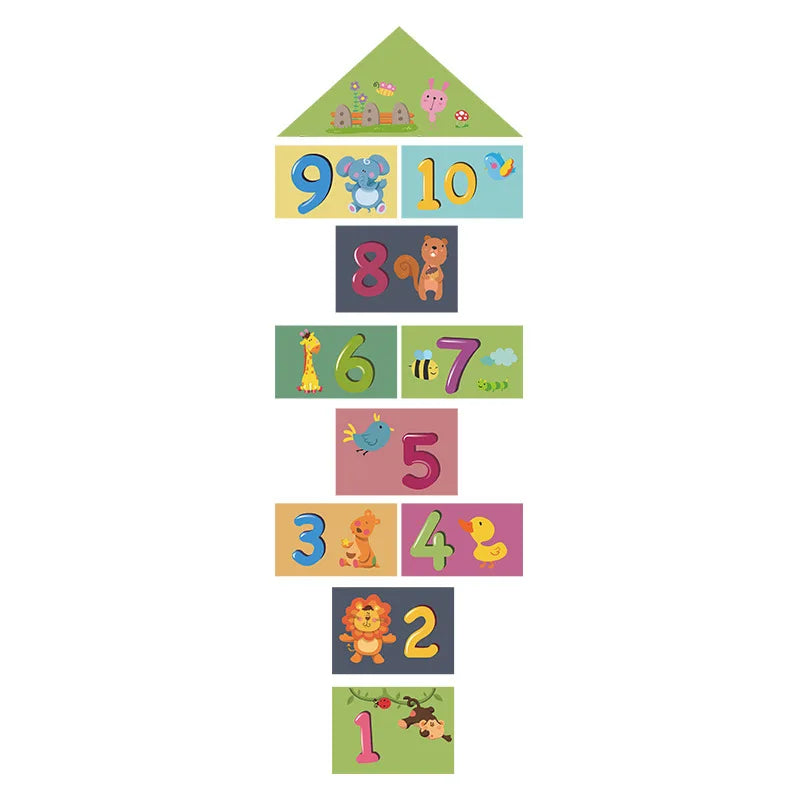 Cartoon Numbers Hopscotch Game Floor Stickers Teen Room Wall Stickers for Kids Room Boy Girl Room Home Decoration Floor Decal