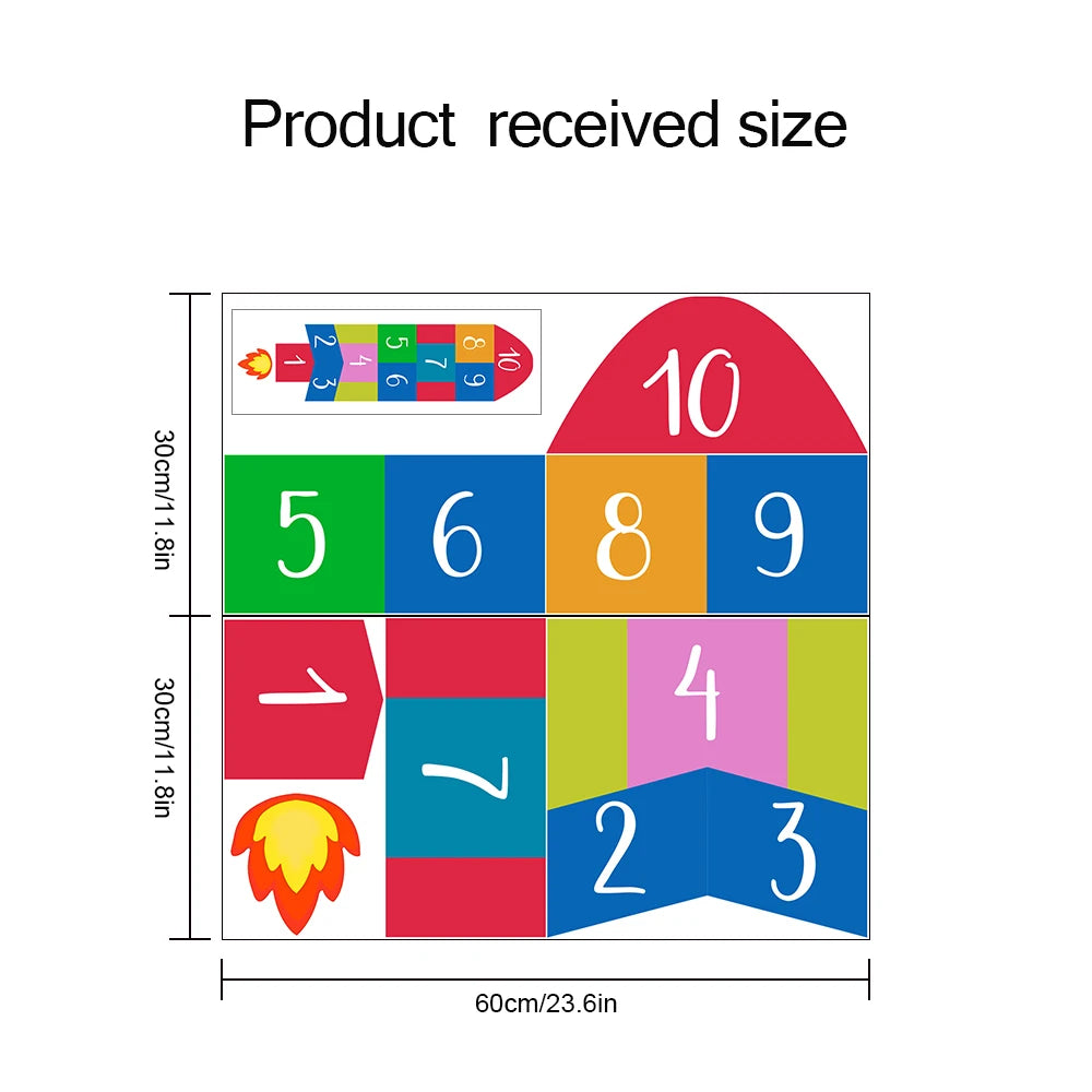Childhood Game Hopscotch Floor Sticker For Kids Baby Room Nursery Parent-child Non-slip Wear-resistant Frosted Surface Art Mural