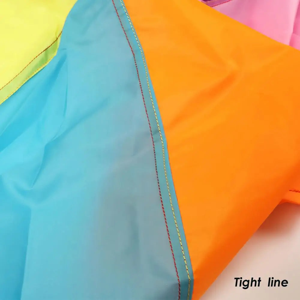 Dia 2-3m Child Kid Sports Development Outdoor Rainbow Umbrella Parachute Toy Jump-sack Ballute Play Outdoor Games For Kids