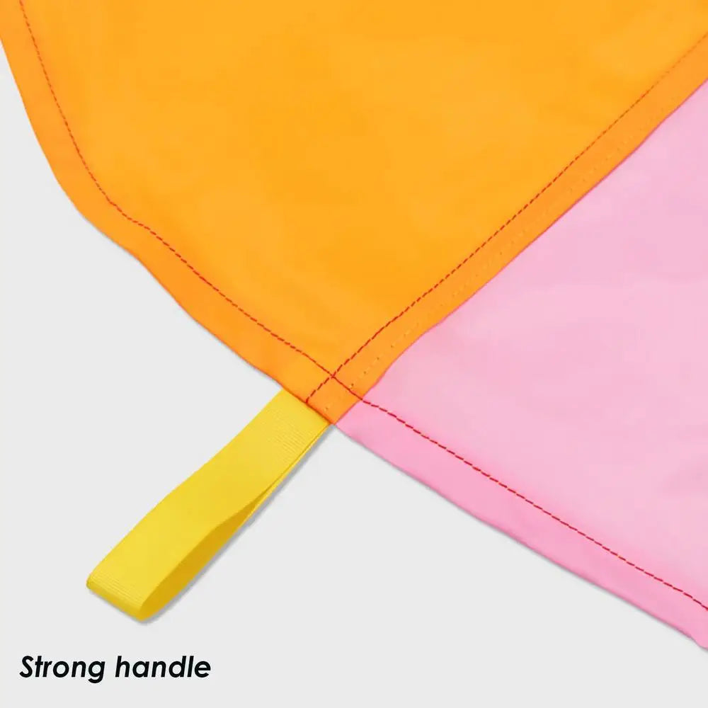 Dia 2-3m Child Kid Sports Development Outdoor Rainbow Umbrella Parachute Toy Jump-sack Ballute Play Outdoor Games For Kids