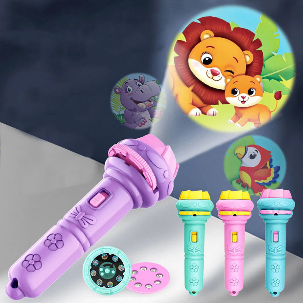 Flashlight Projector Torch Lamp Toy Cute Cartoon Creativity Toy Torch Lamp Flashlight Projector Toy Baby Sleeping Story Book