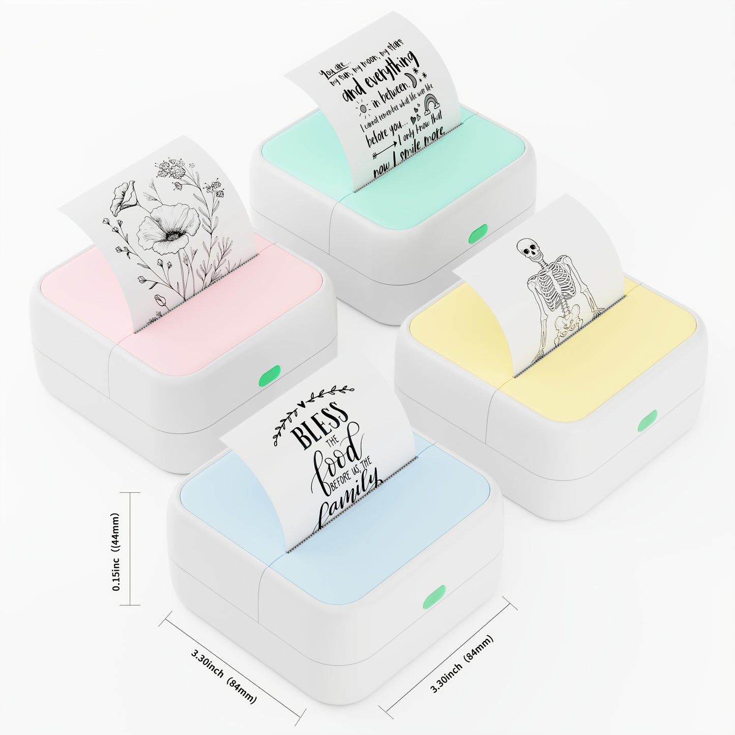 ORICO Mini Pocket Label Printer with 1 Roll of Thermal Paper - Compact, Battery-Powered, Wireless Barcode & Sticker Printer for Home, School, and Office Use - Compatible with Android & iOS, Food Labels, Fridge Magnets, Gift T
