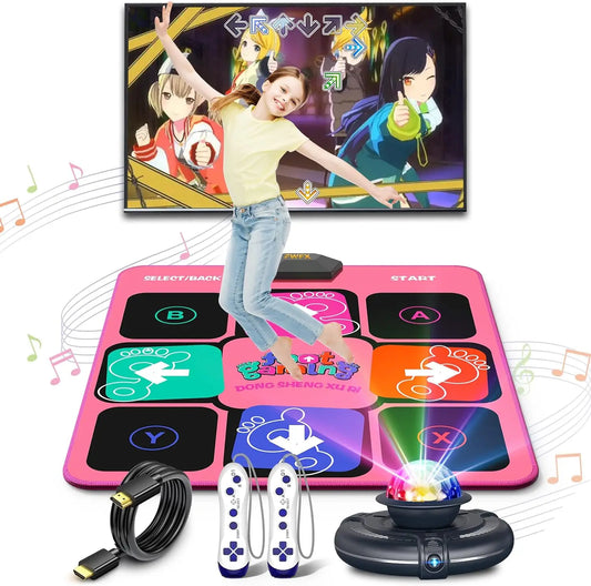 Dance Mat Game for TV/PC Family Sports Video Game Anti-slip Music Fitness Carpet Wireless Double Controller Folding Dancing Pad