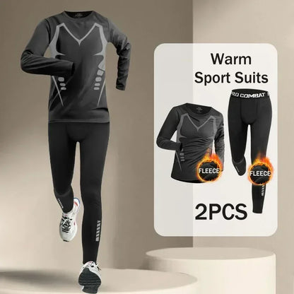 Winter Men's Outdoor Running Sets 2-5 PCS Fitness Morning Jogging Sports Quick-Dry Windproof Cycling Training Joggers Tracksuit