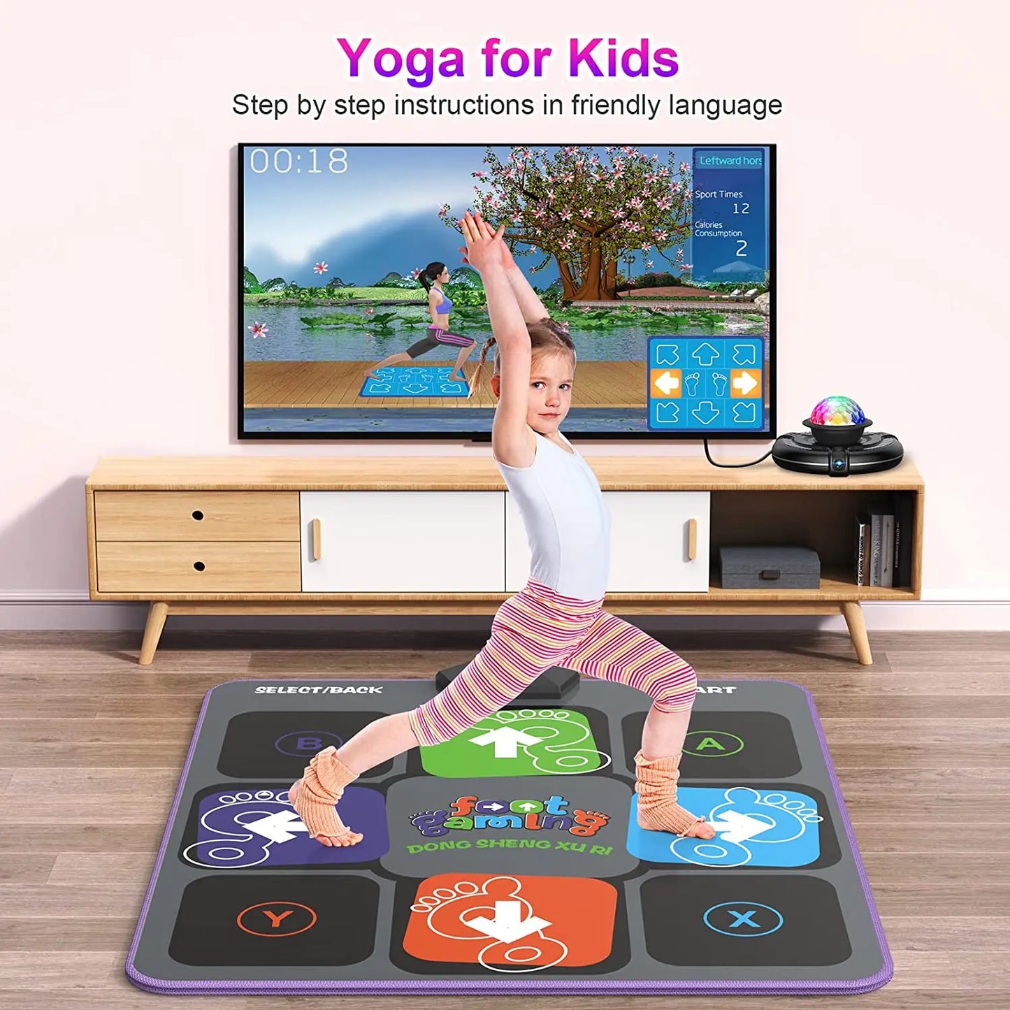 Dance Mat Game for TV/PC Family Sports Video Game Anti-slip Music Fitness Carpet Wireless Double Controller Folding Dancing Pad