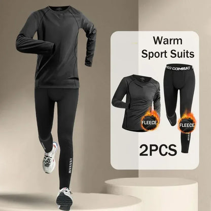 Winter Men's Outdoor Running Sets 2-5 PCS Fitness Morning Jogging Sports Quick-Dry Windproof Cycling Training Joggers Tracksuit