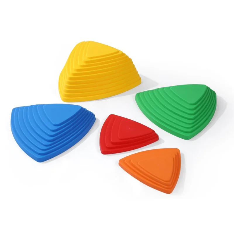 Balance Stepping Stones Set Obstacle Course for Kids Indoor and Outdoor Toy Improves Coordination And Strength Child Safe Rubber