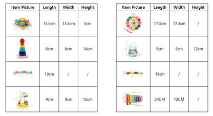 Wooden Montessori Toys for Kids Wood Sorting & Stacking Toys Girt for Girls Boys Color Shape Early Educational Toys for Toddlers