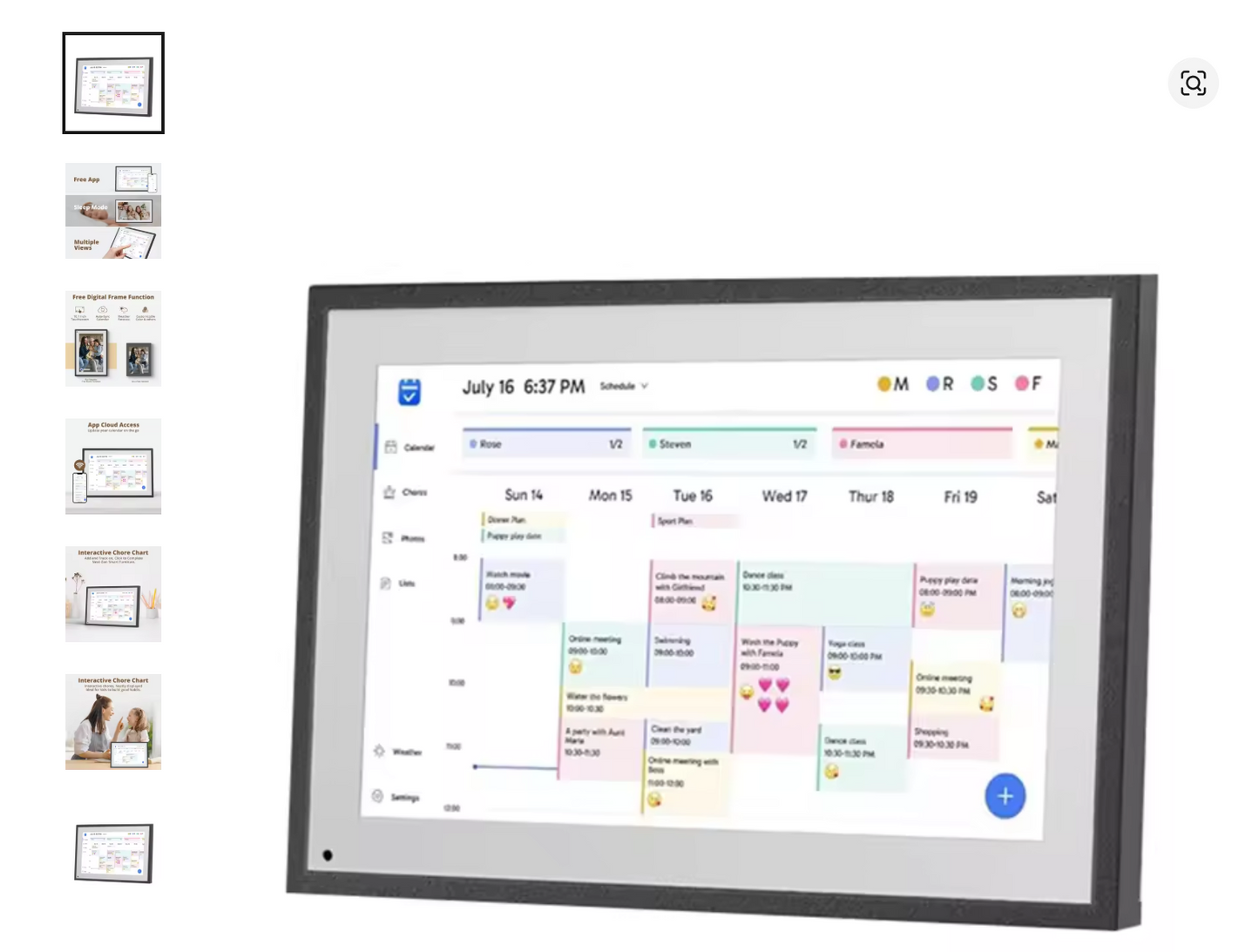 شاشة لمس 10.1" تثبت بمرونة بالمنزل أو بالقسم  خطط  + إطار صور رقمي متبدّل + تقويم ذكي  معززات فورية لانجاز المهام .